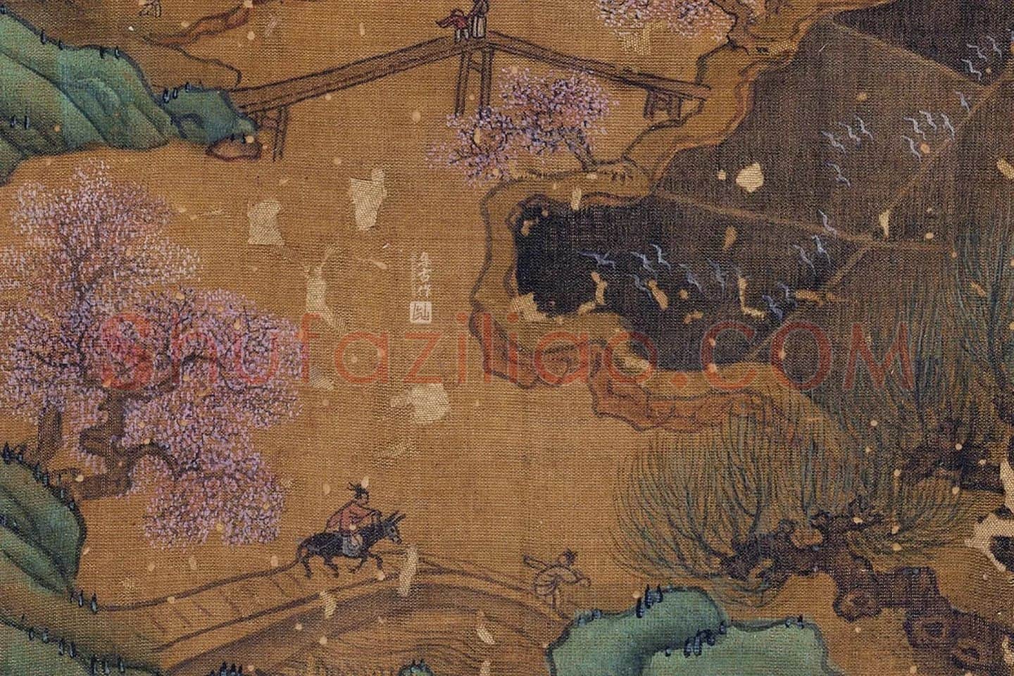 赵澄《刘松年春城桃李图》局部 (1)
