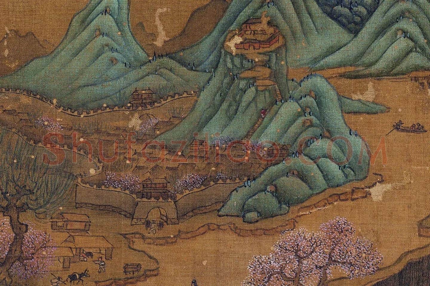 赵澄《刘松年春城桃李图》局部 (2)