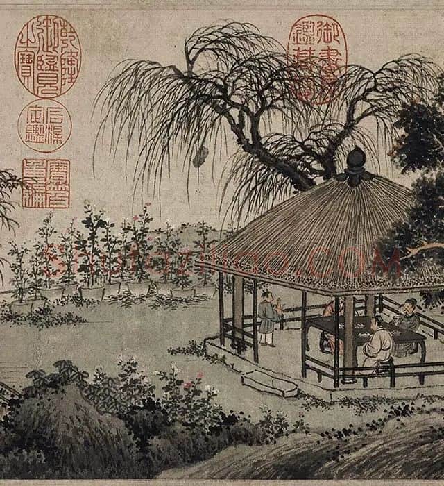 沈周山水《盆菊幽赏图》卷_14