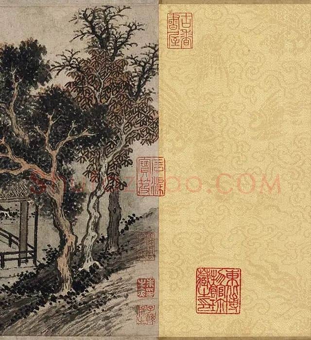 沈周山水《盆菊幽赏图》卷_15