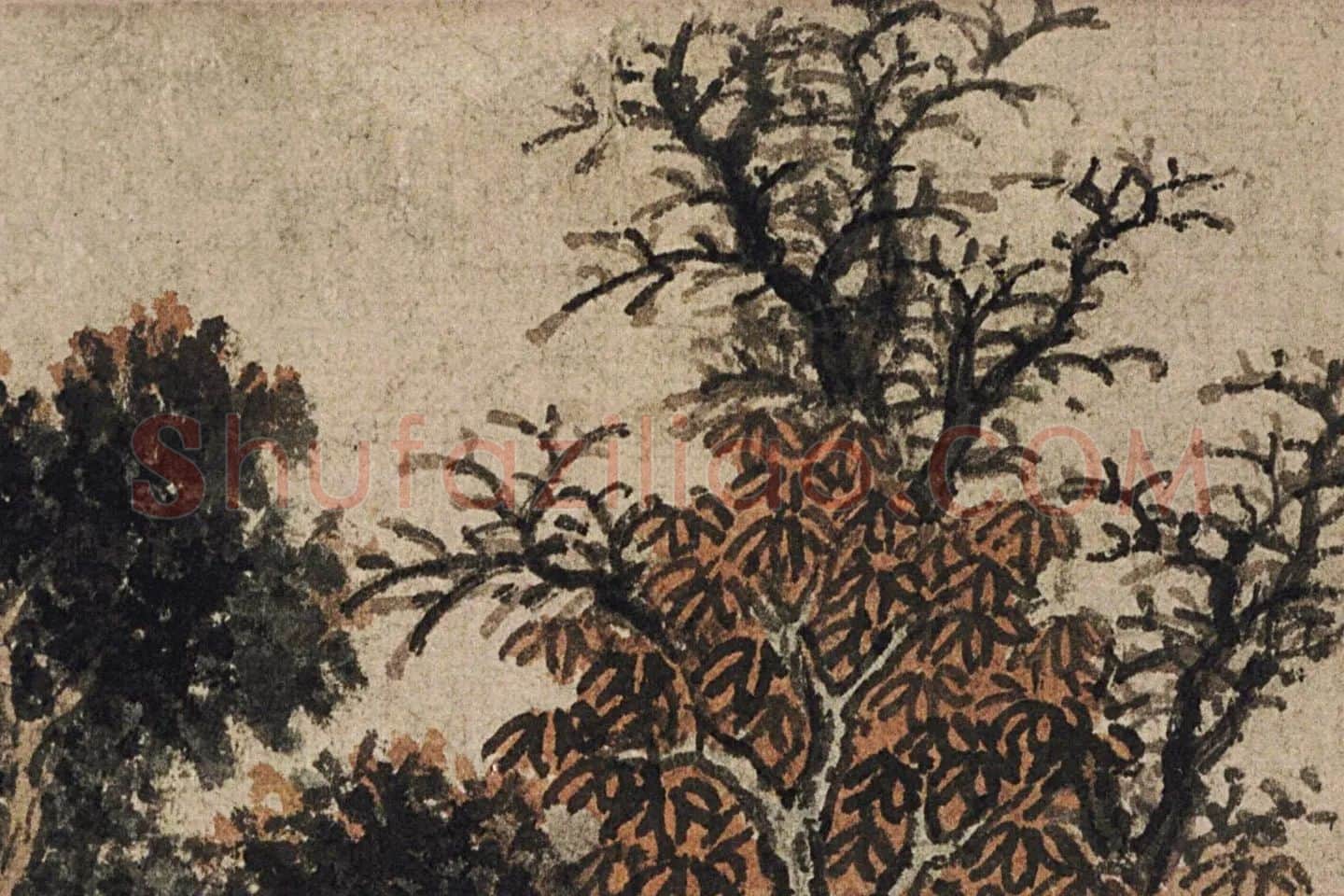 沈周山水《盆菊幽赏图》局部 (3)