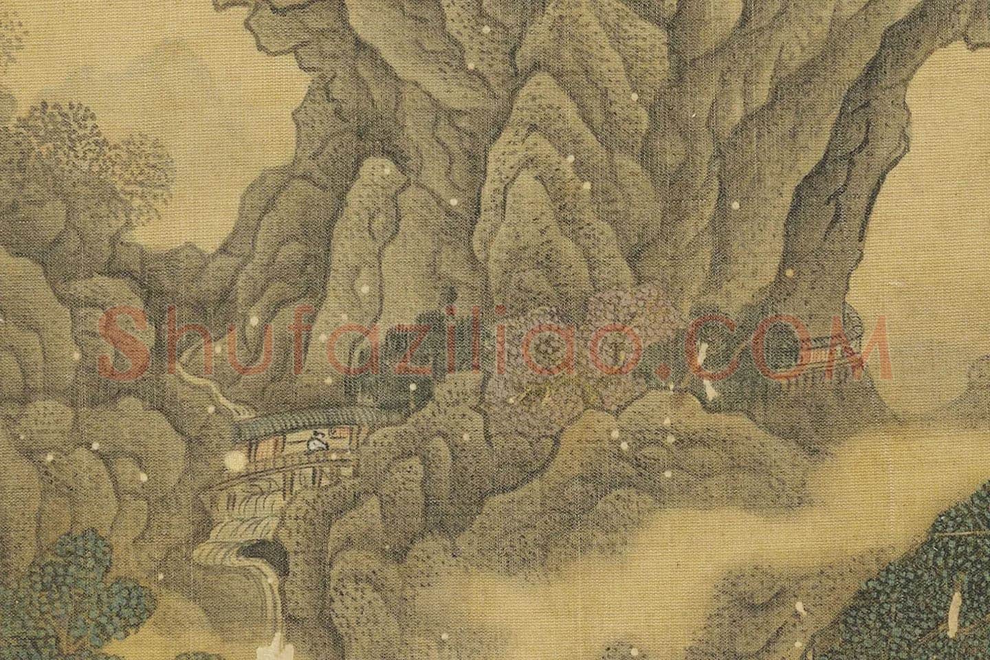 赵澄《仿范宽飞泉栈道图》局部 (3)