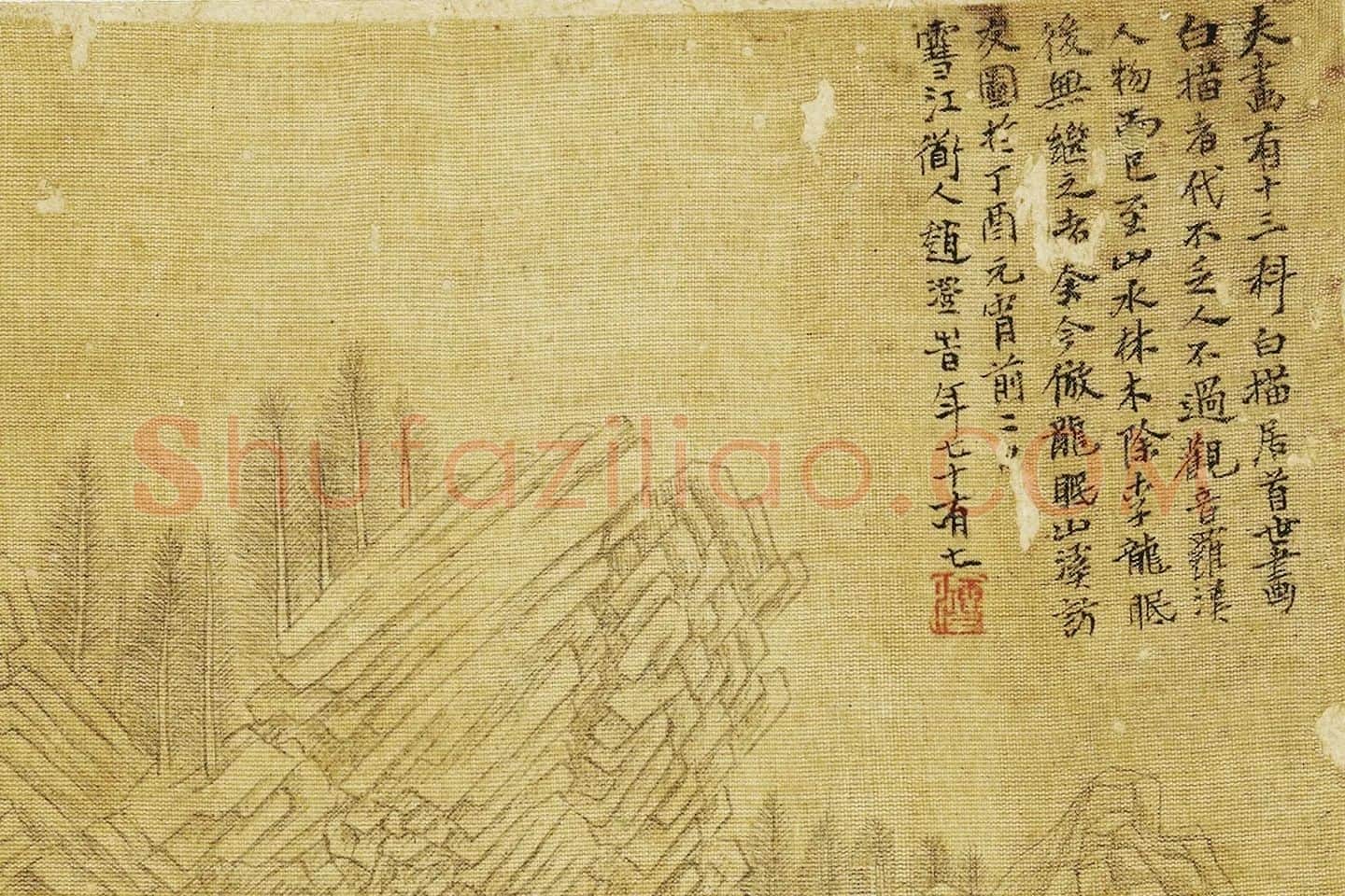 赵澄《仿李公麟山溪访友图》局部01