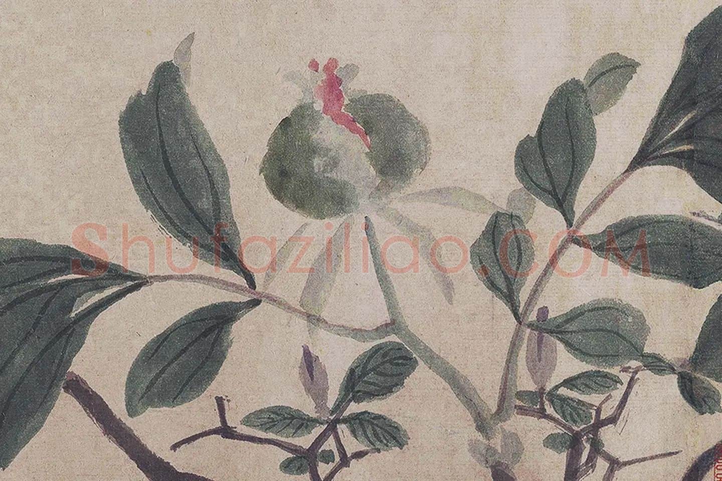 沈周《四季花卉图》局部 (3)