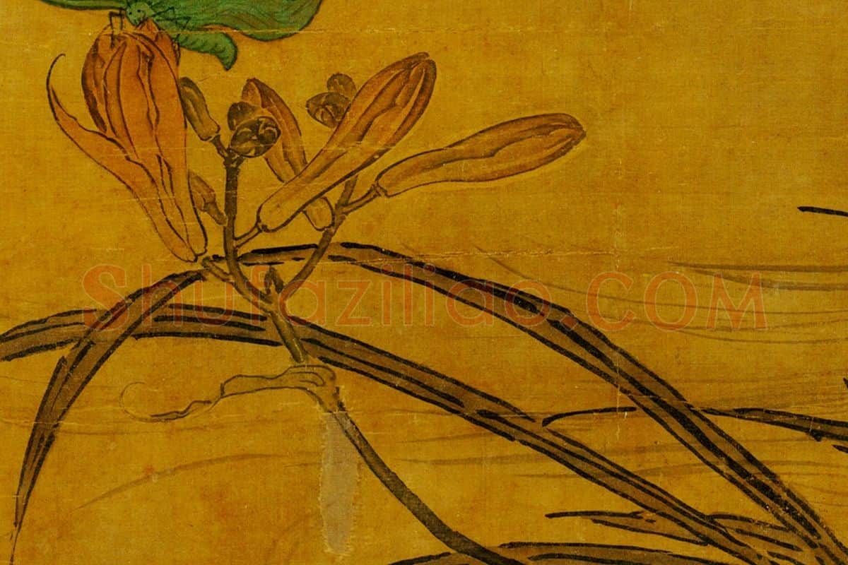 黄居寀《萱花蛱蝶图》局部 (2)