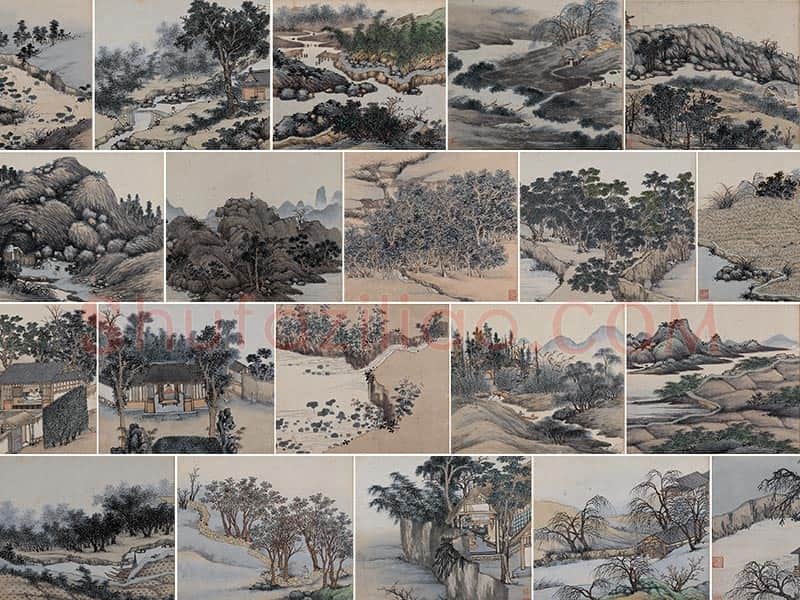 沈周山水《东庄图册》共20开