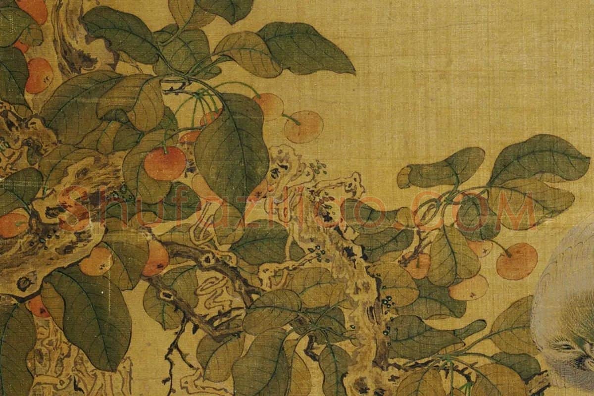 黄居寀《含桃绶带图》局部 (4)