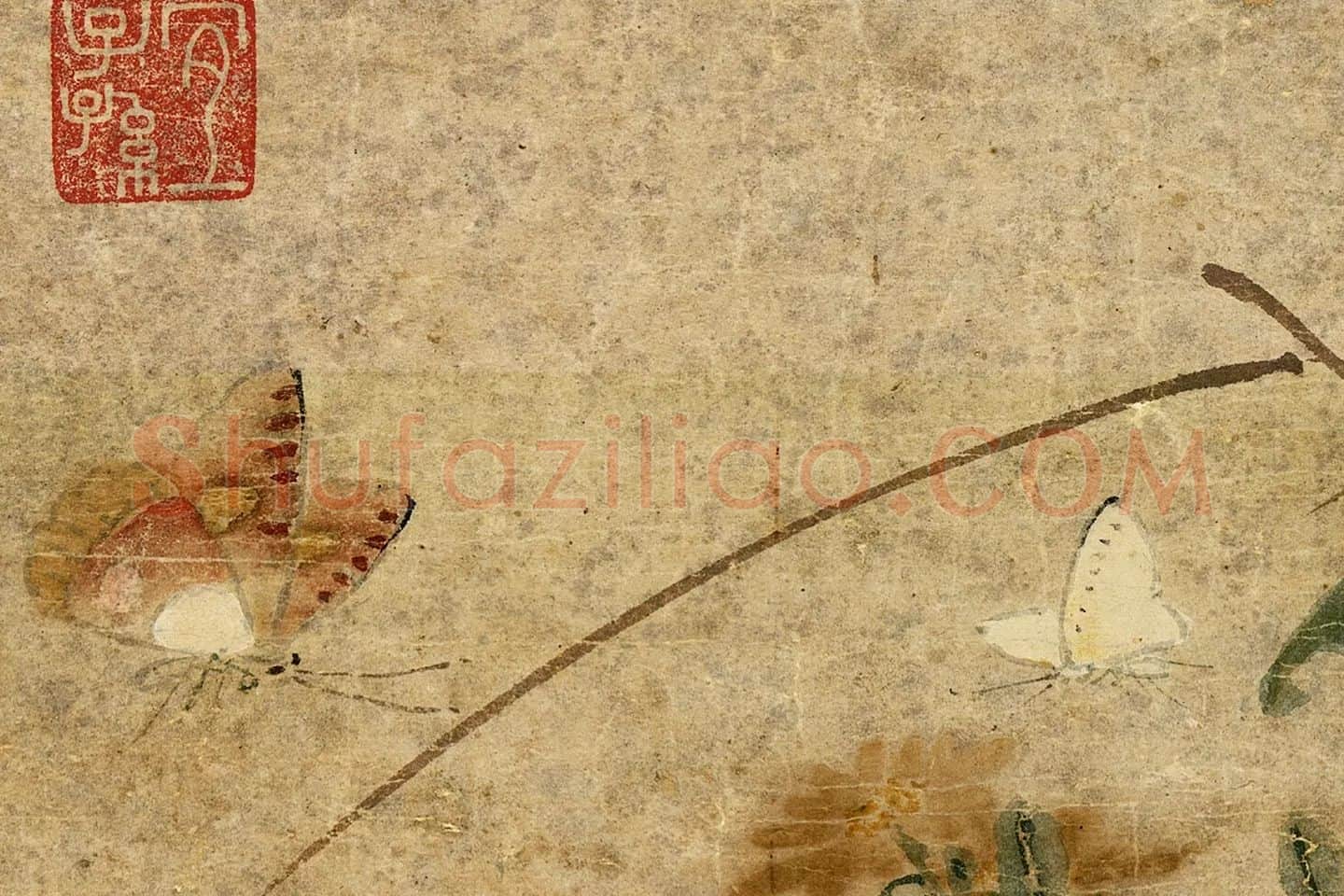 黄居寀《蛤子蝴蝶图》局部 (3)