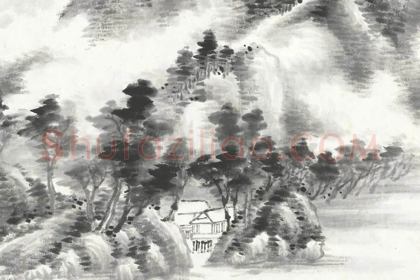 张石园(张克龢)仿古山水画册局部 (4)