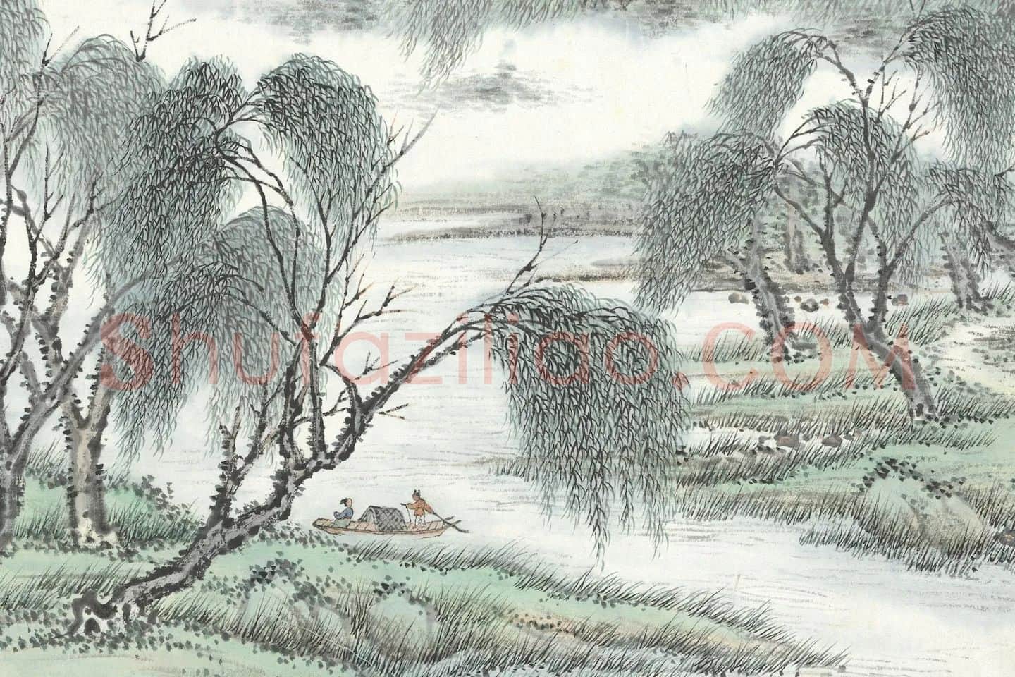 张石园(张克龢)仿古山水画册局部 (5)