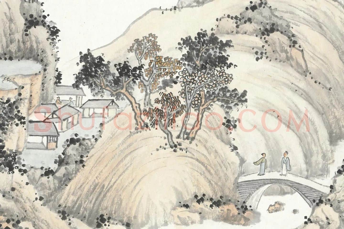 张石园(张克龢)仿古山水画册局部 (6)