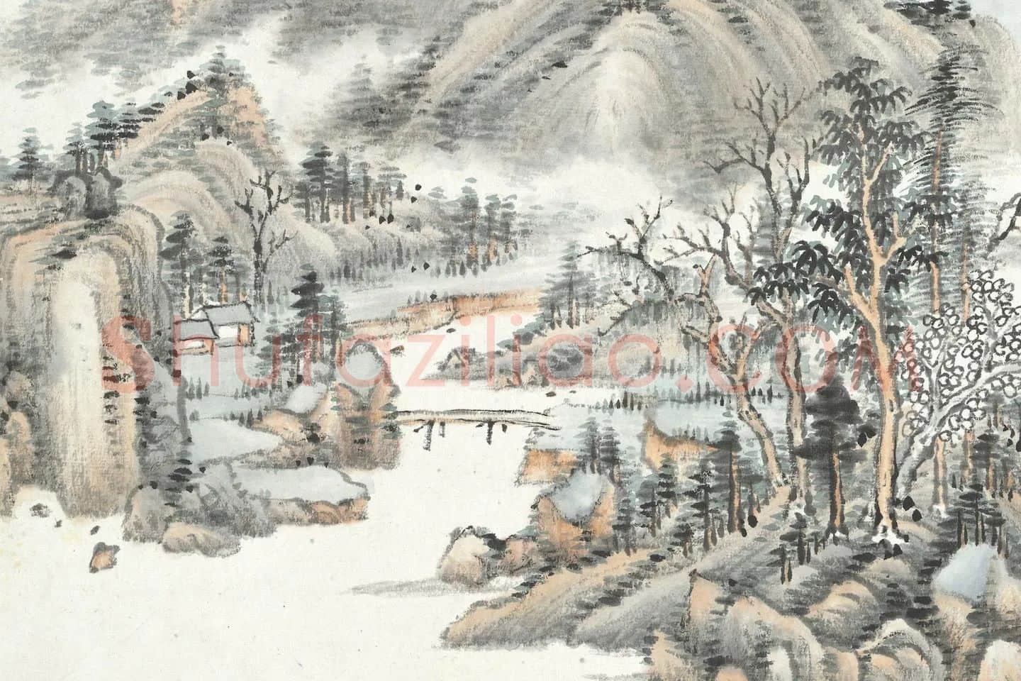 张石园(张克龢)仿古山水画册局部 (7)