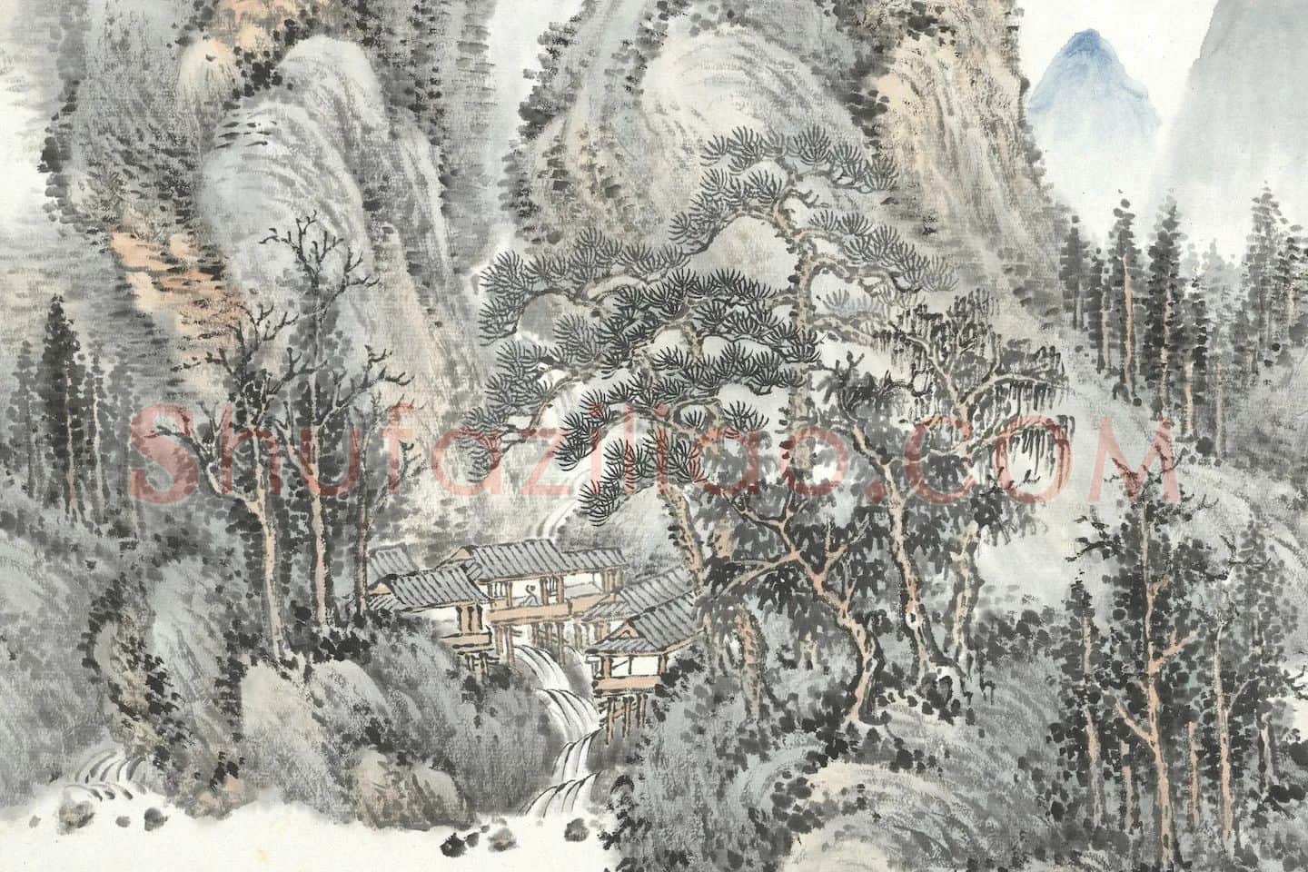 张石园(张克龢)仿古山水画册局部 (9)