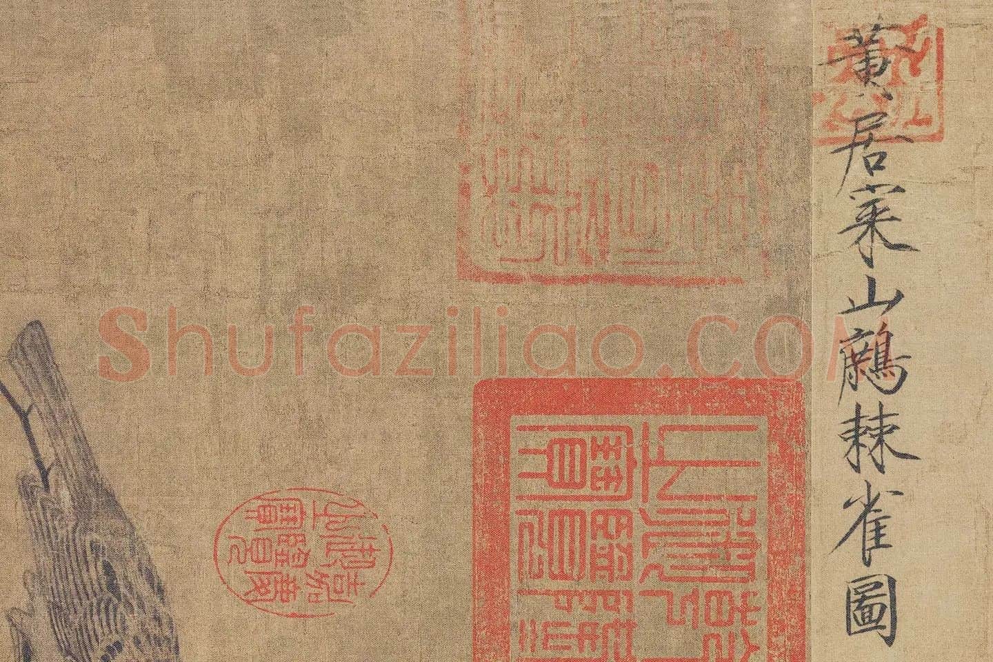 黄居寀《山鹧棘雀图》高清大图局部 (8)