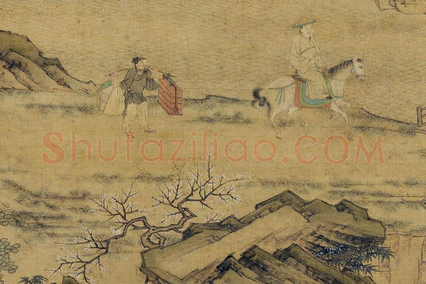 仇英山水人物《春游晚归图》局部 (1)