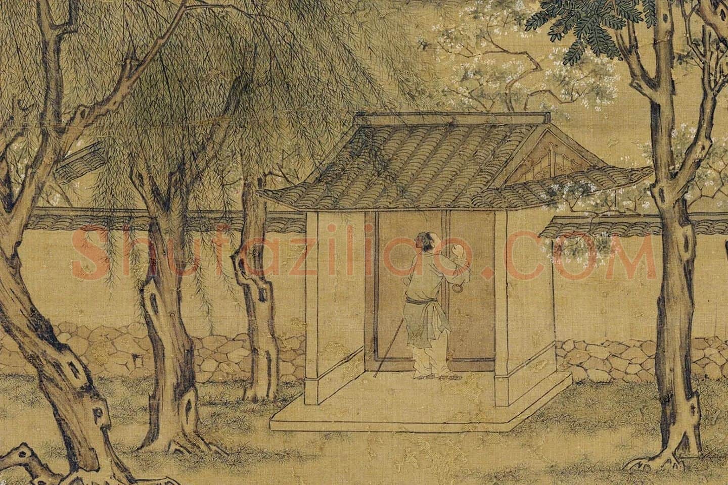仇英山水人物《春游晚归图》局部 (3)