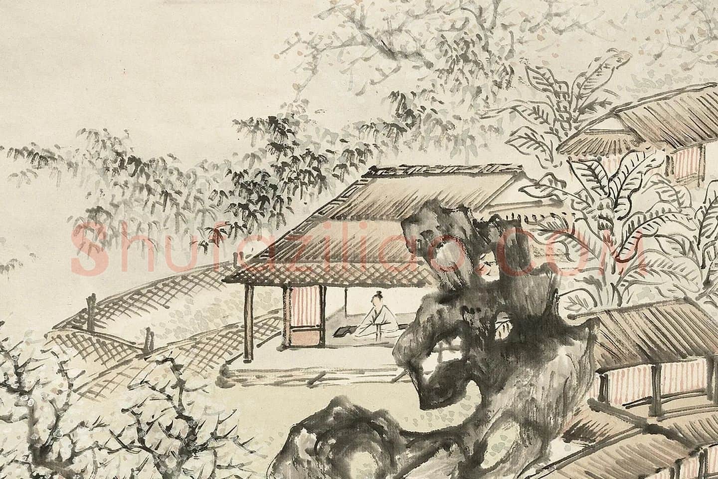 顾沄山水画册局部 (1)