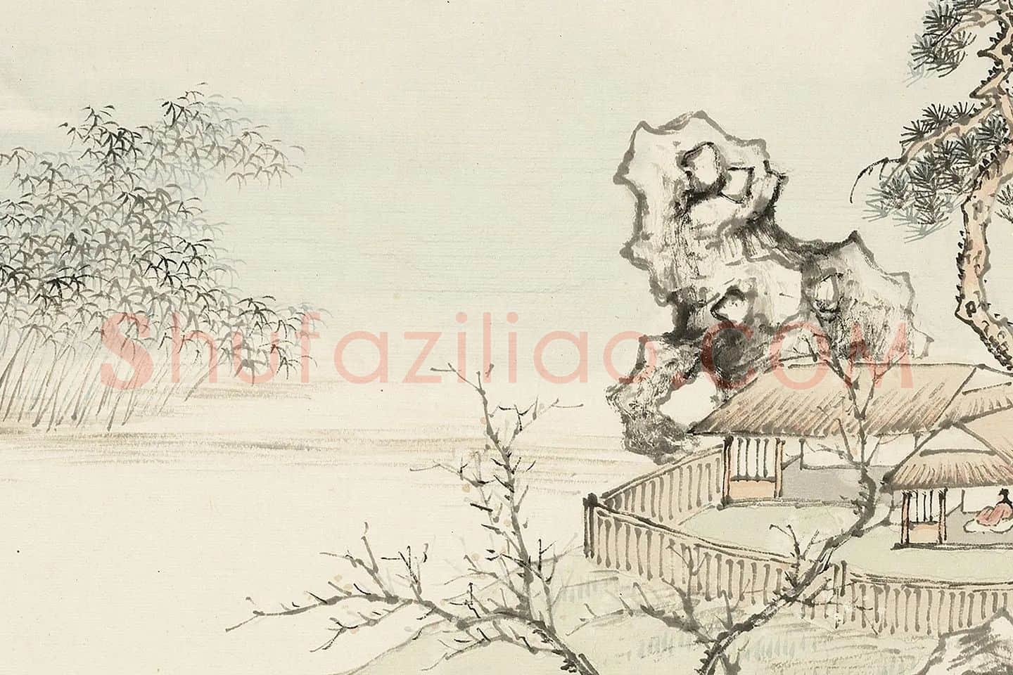 顾沄山水画册局部 (2)
