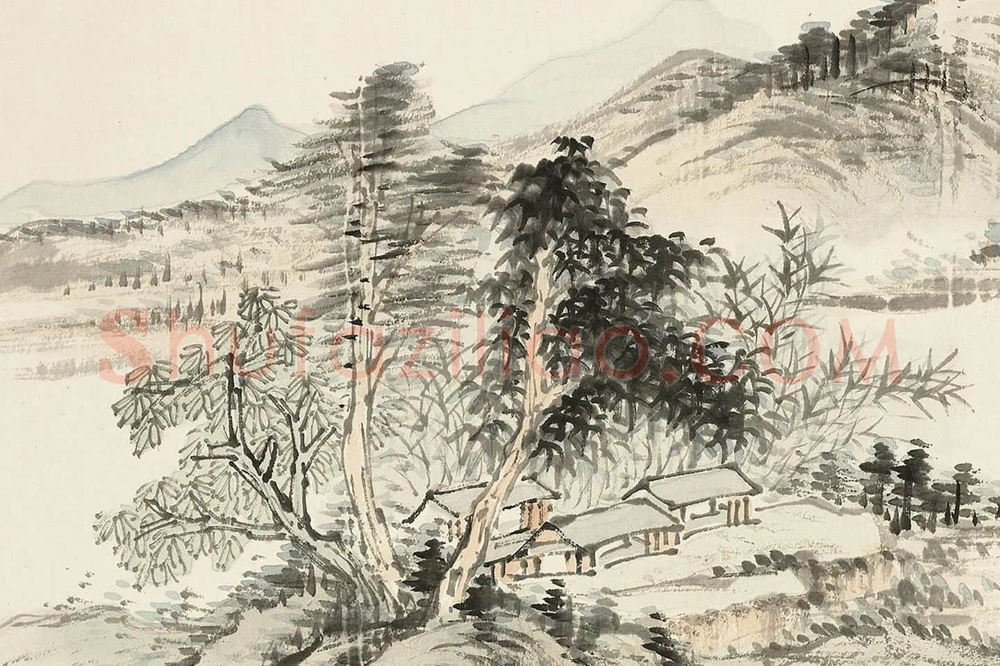 顾沄山水画册局部 (4)