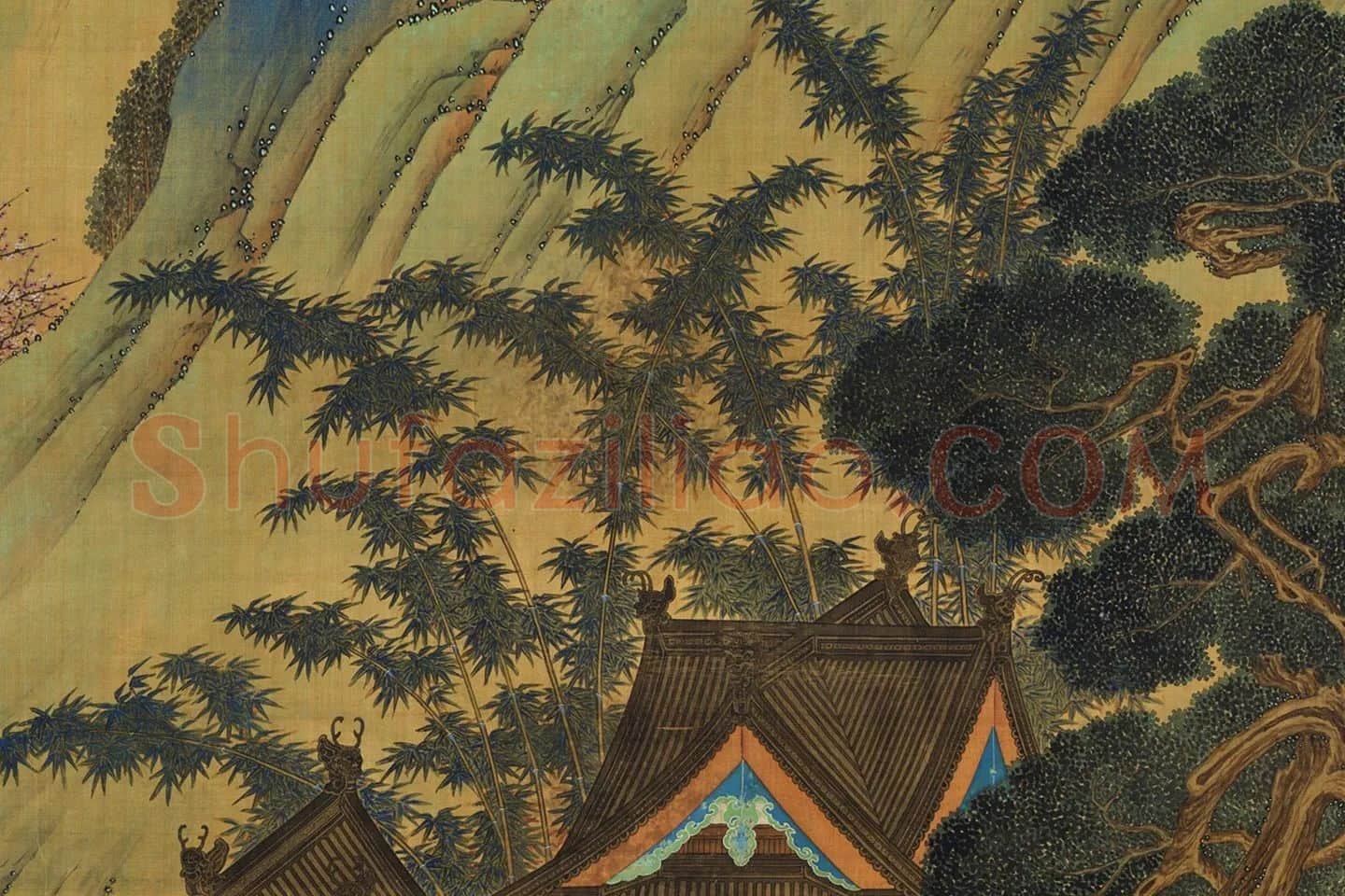 仇英青绿山水人物《宝绘堂图》局部 (5)