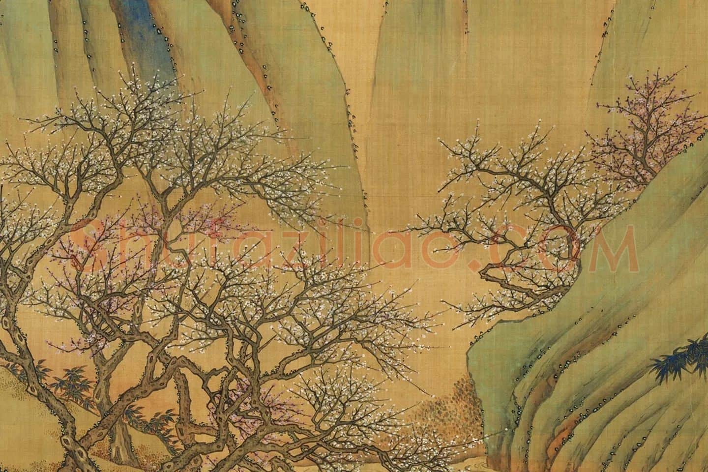 仇英青绿山水人物《宝绘堂图》局部 (6)