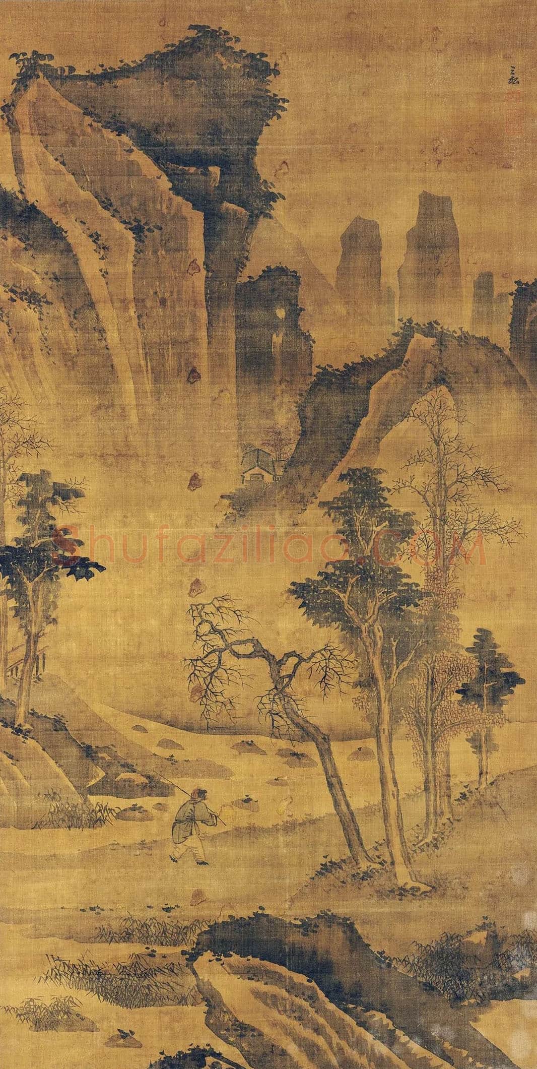 蒋嵩山水画轴