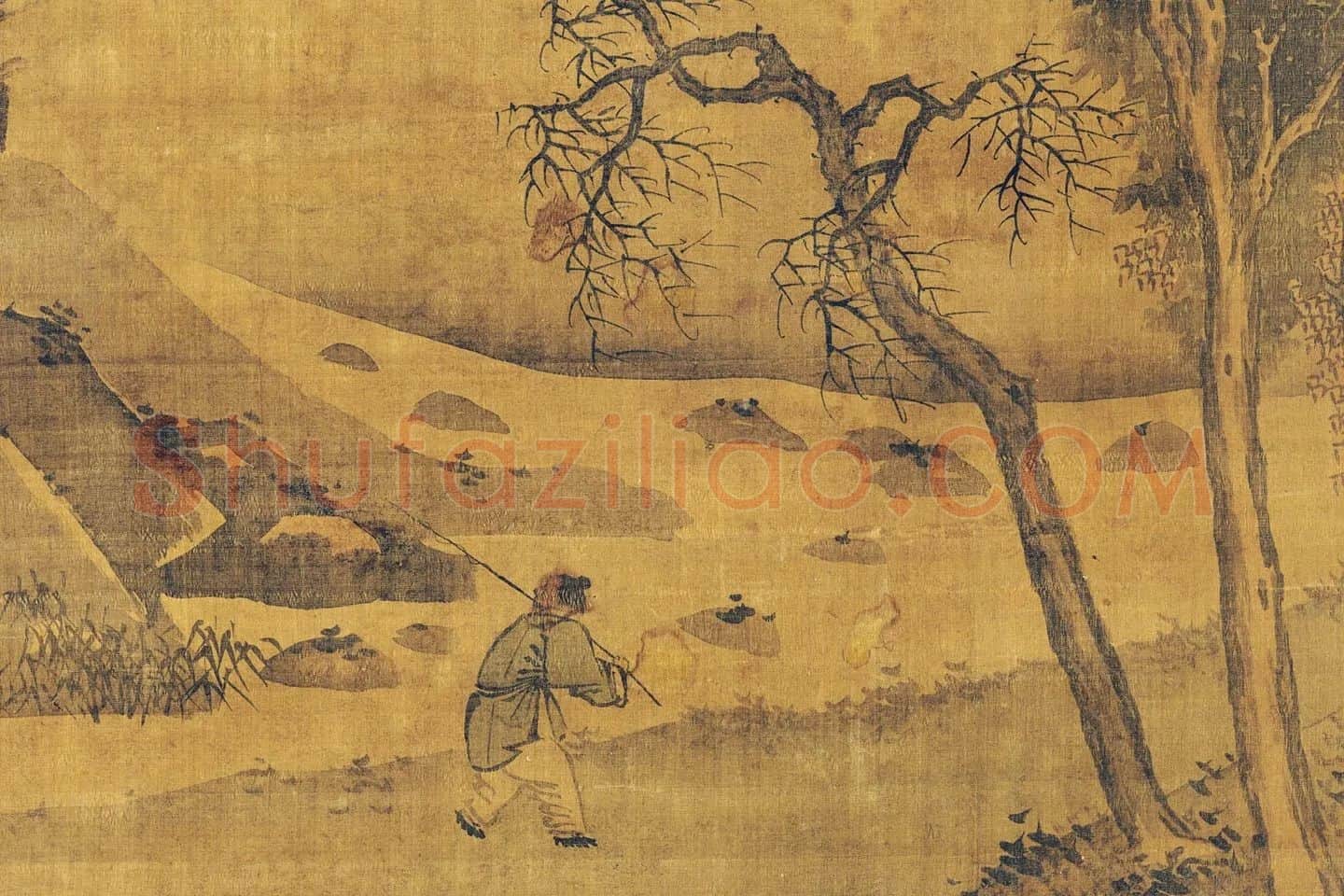 蒋嵩山水画轴局部 (2)