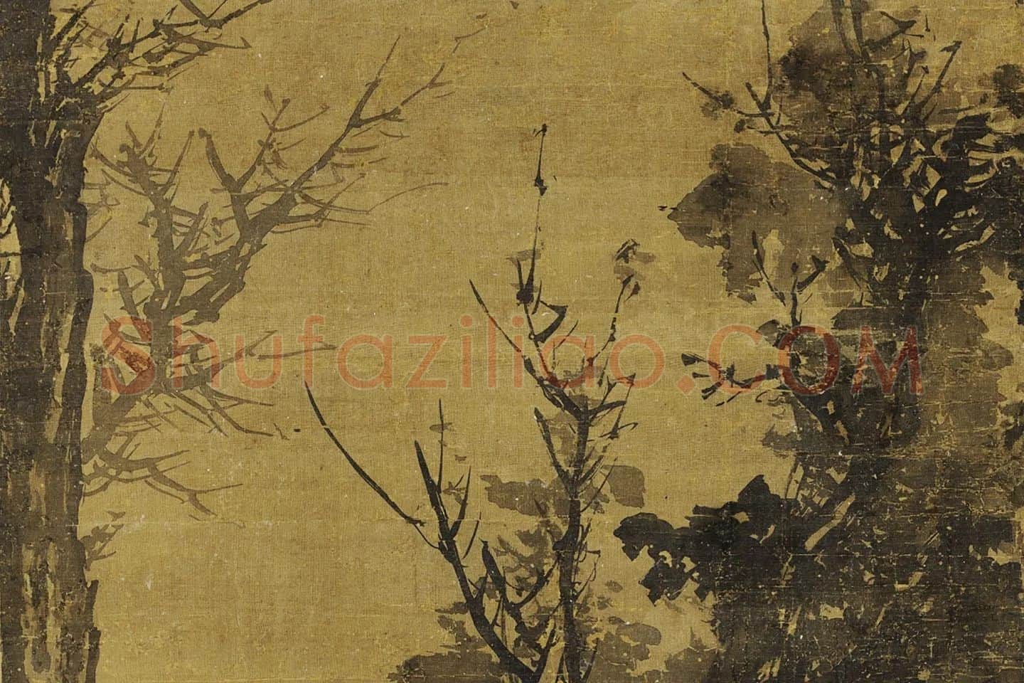 蒋嵩山水画《归渔图》局部 (3)