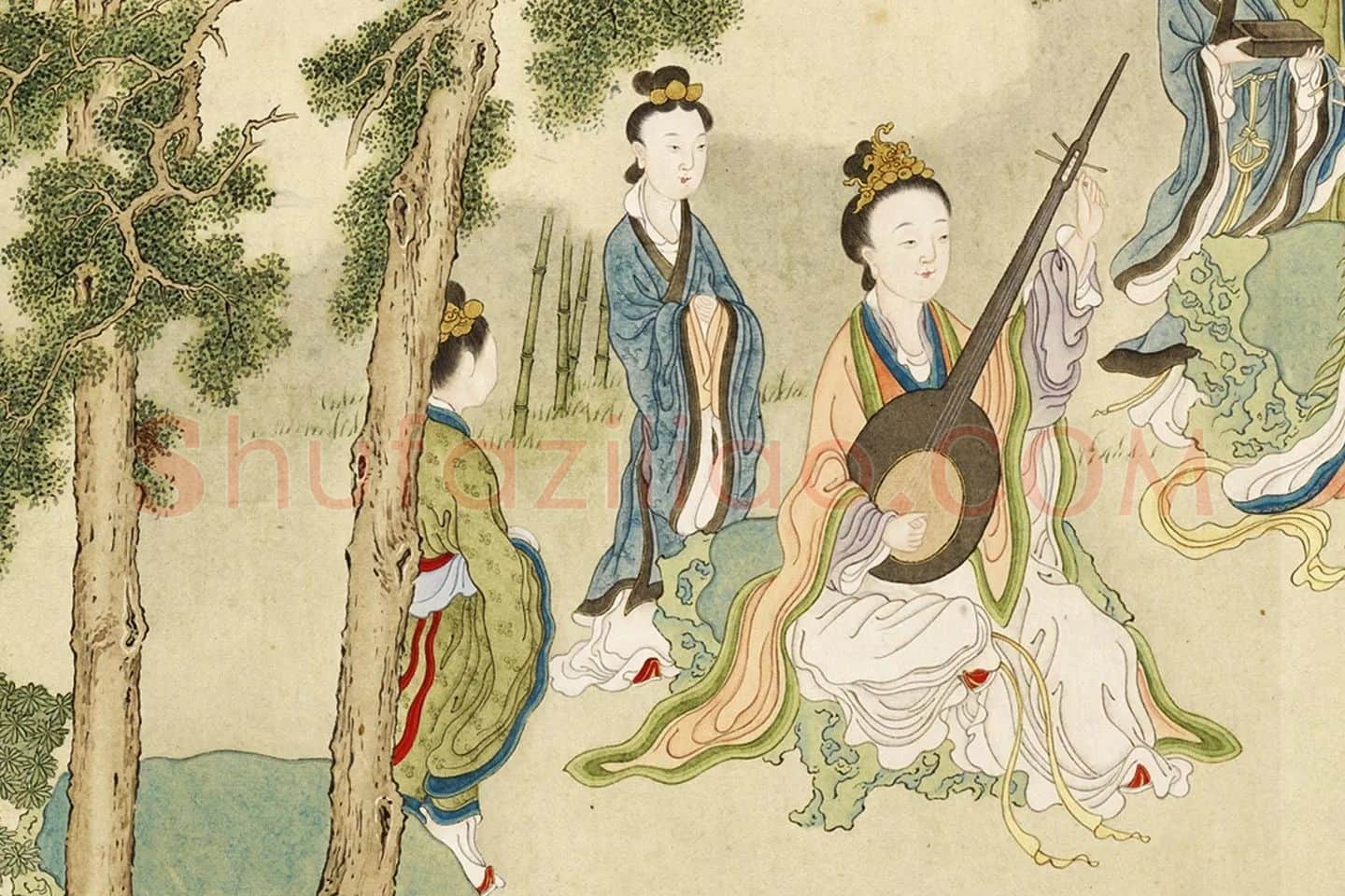 清·顾铨《摹阮郜女仙图》局部 (1)