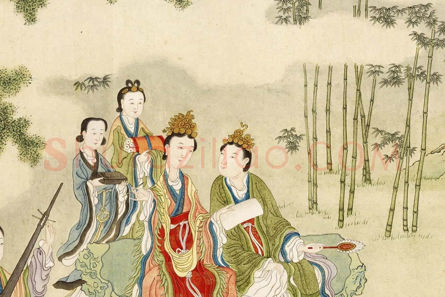 清·顾铨《摹阮郜女仙图》局部 (2)