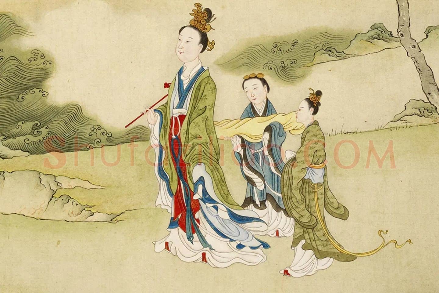 清·顾铨《摹阮郜女仙图》局部 (6)