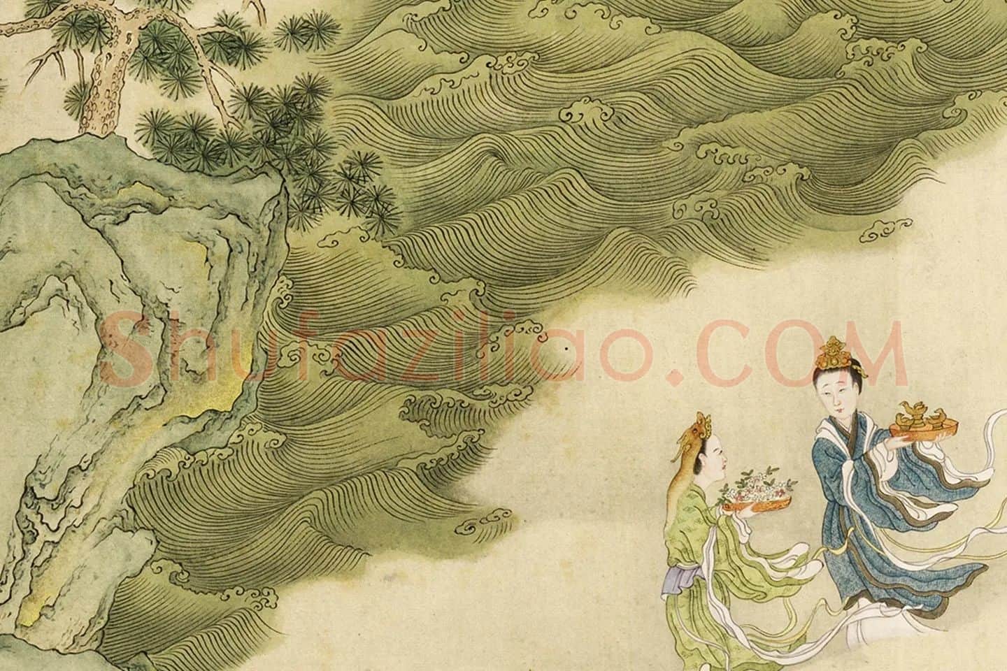 清·顾铨《摹阮郜女仙图》局部 (14)