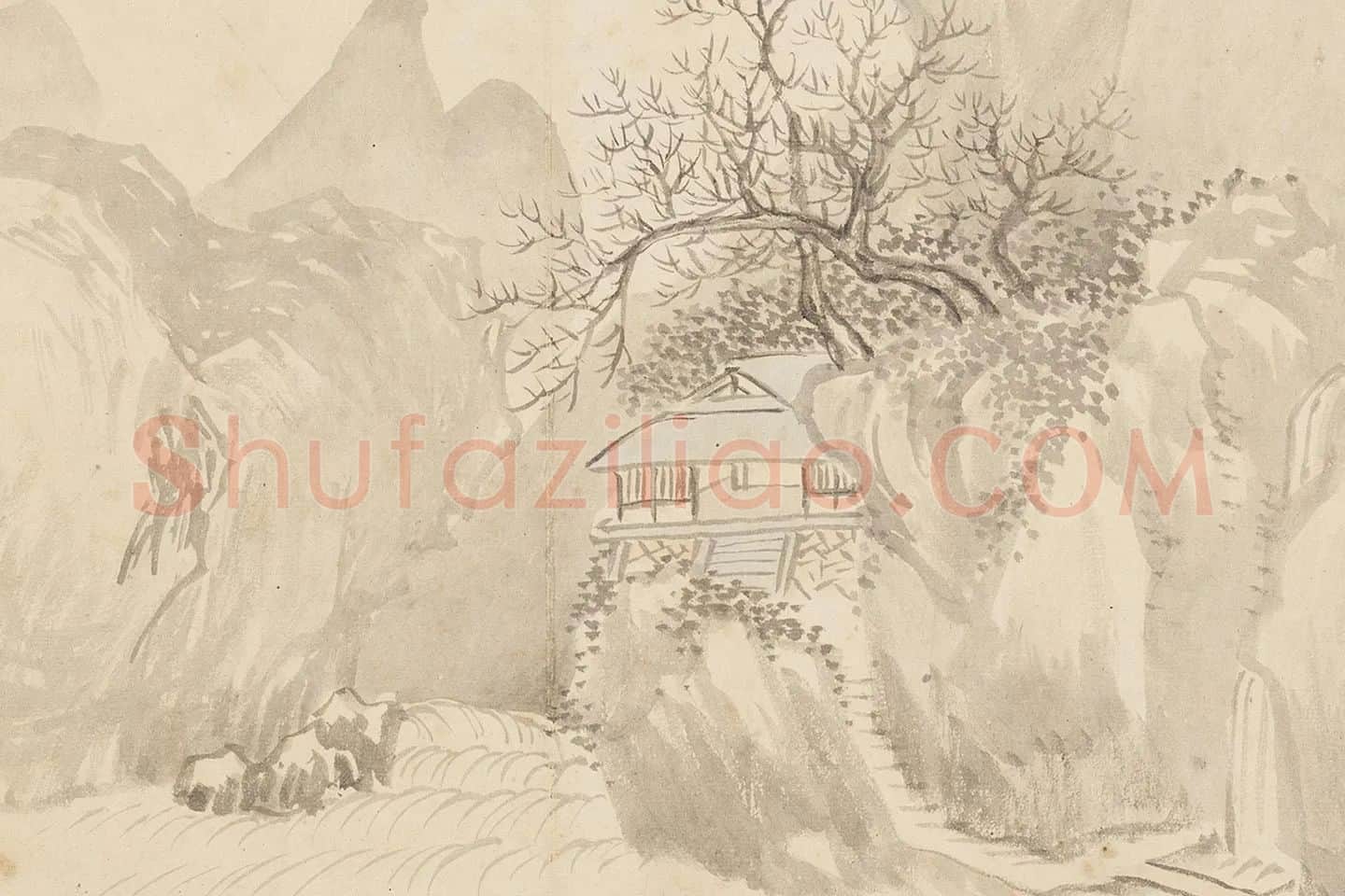 王翚仿古山水画册(中册)册页局部 (5)