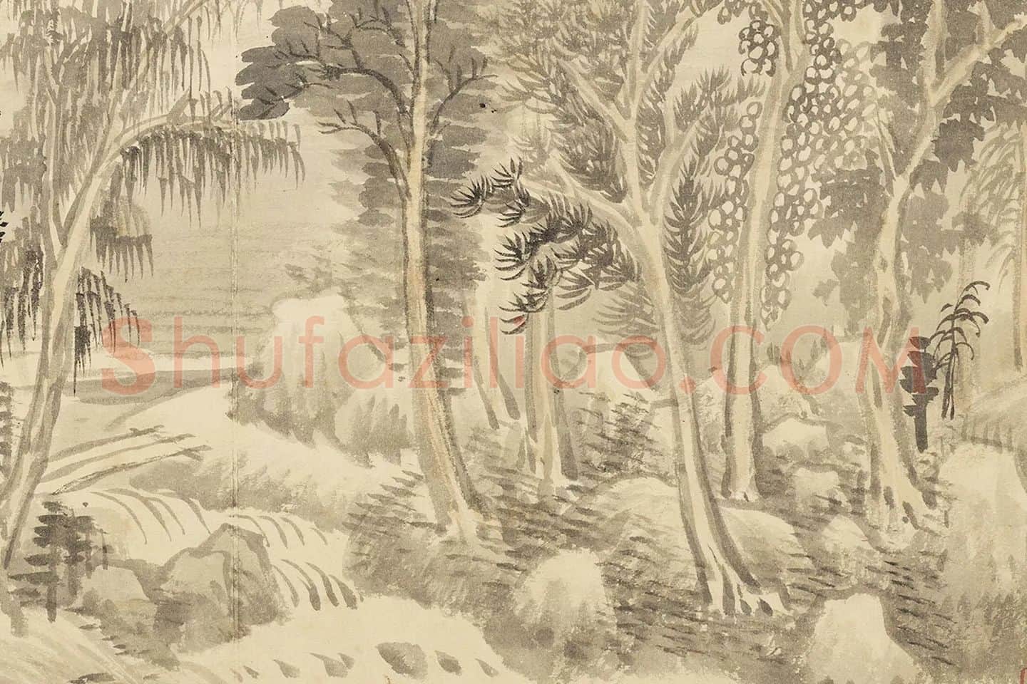 王翚仿古山水画册(中册)册页局部 (6)