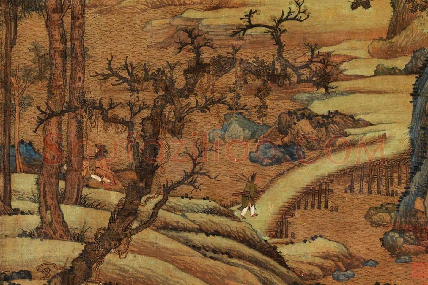 董源《江堤晚景图》局部 (2)