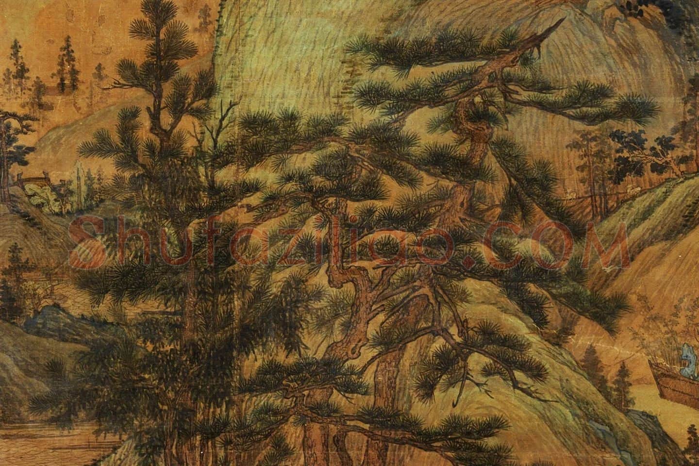 董源《江堤晚景图》局部 (3)