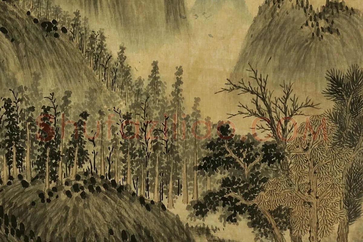 董源山水《招隐山图》局部 (4)