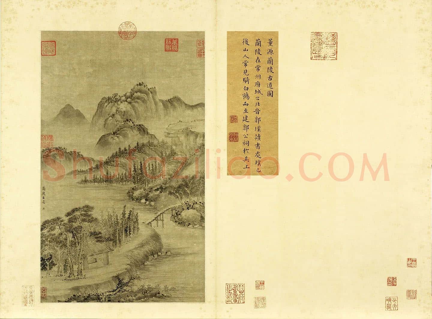 董源山水《兰陵古道图》