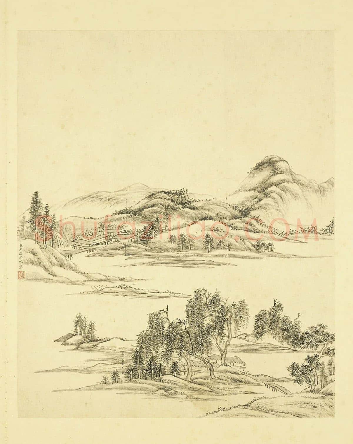 王敬铭《仿赵大年山水》
