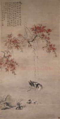华嵒桃潭浴鸭图轴 | 故宫绘画藏品