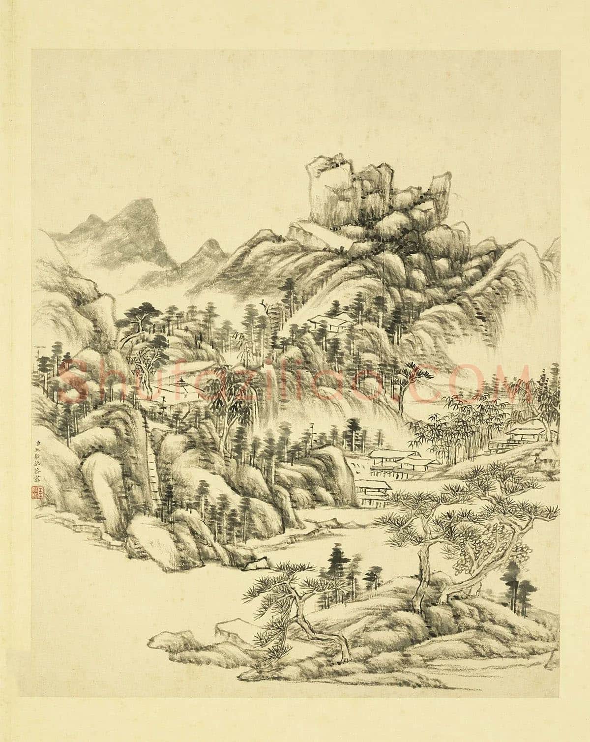 清·王敬铭《仿巨然山水》