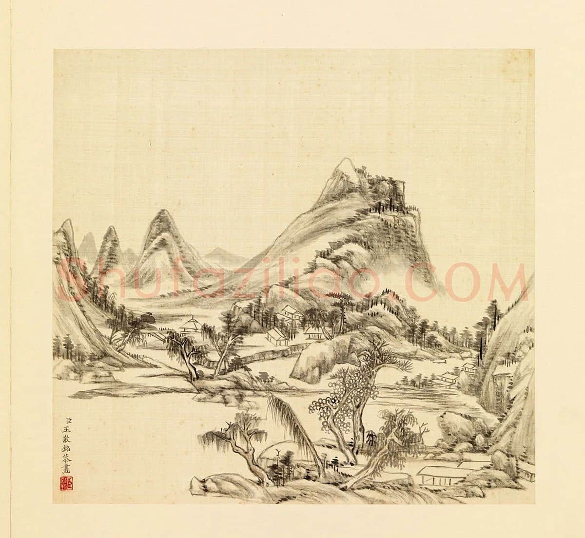 王敬铭水墨山水画