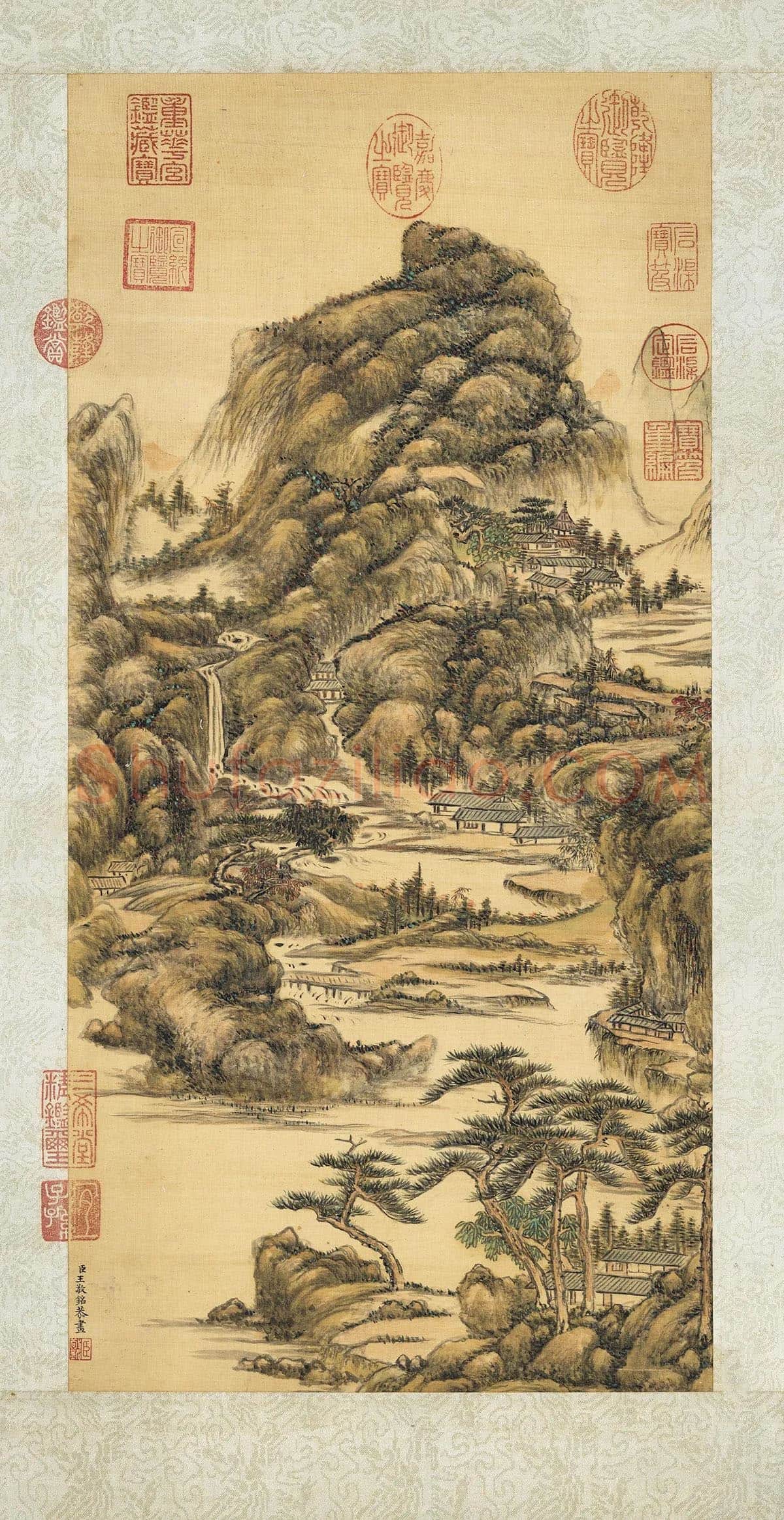 王敬铭画山水轴