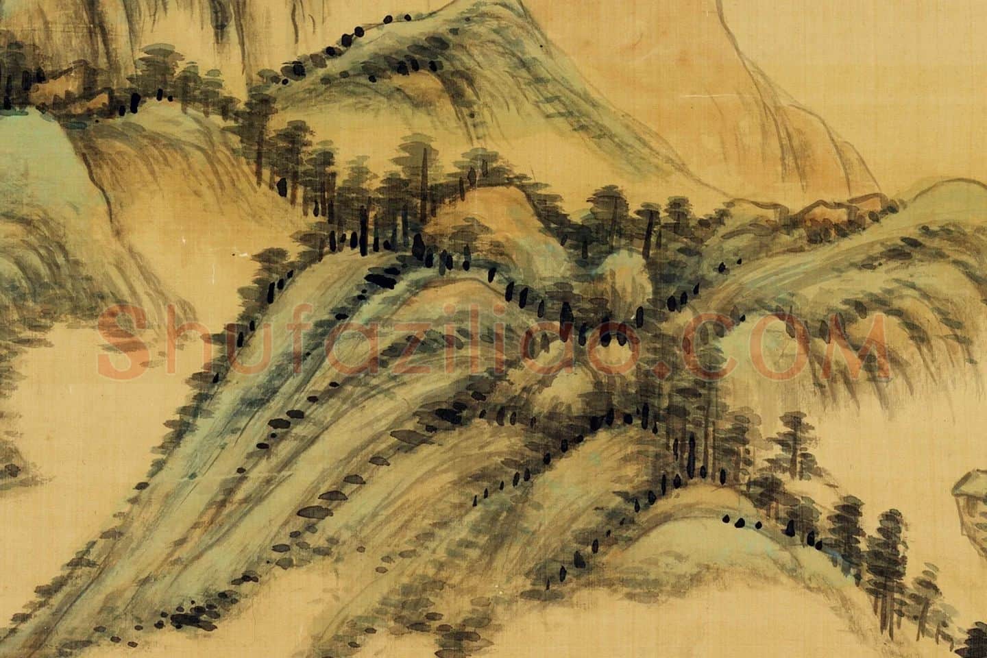 清王敬铭山水轴局部 (7)