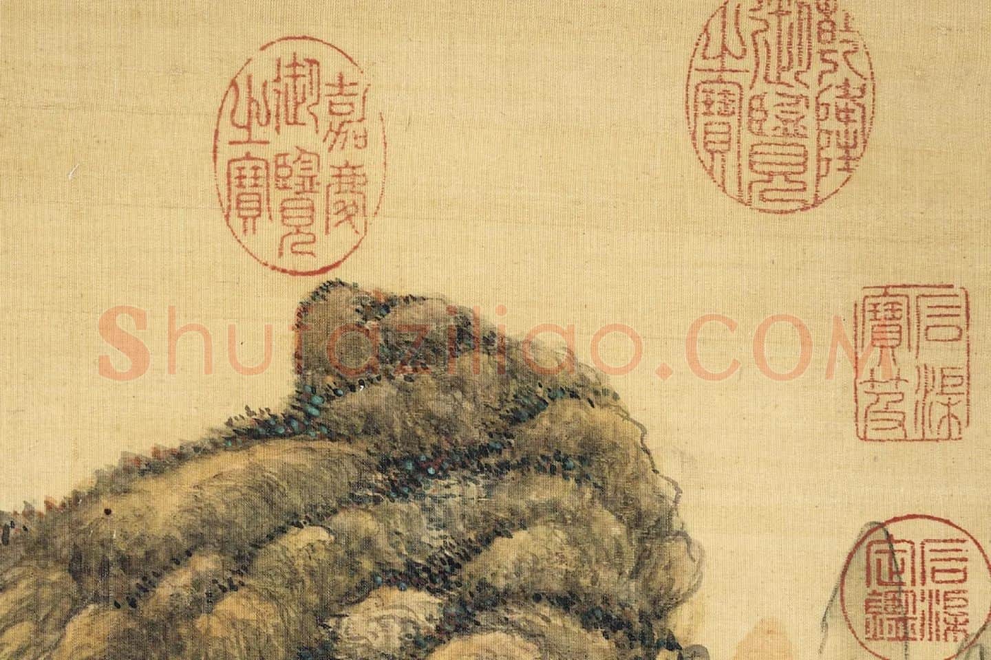 王敬铭画山水轴局部 (6)