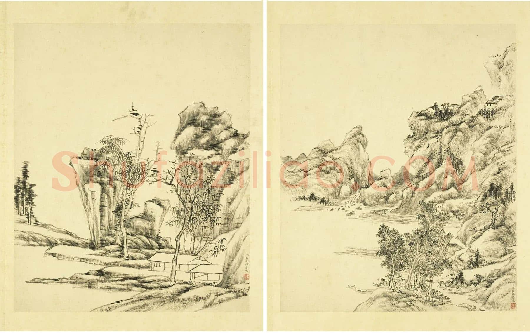 清王敬铭仿古山水画册_02