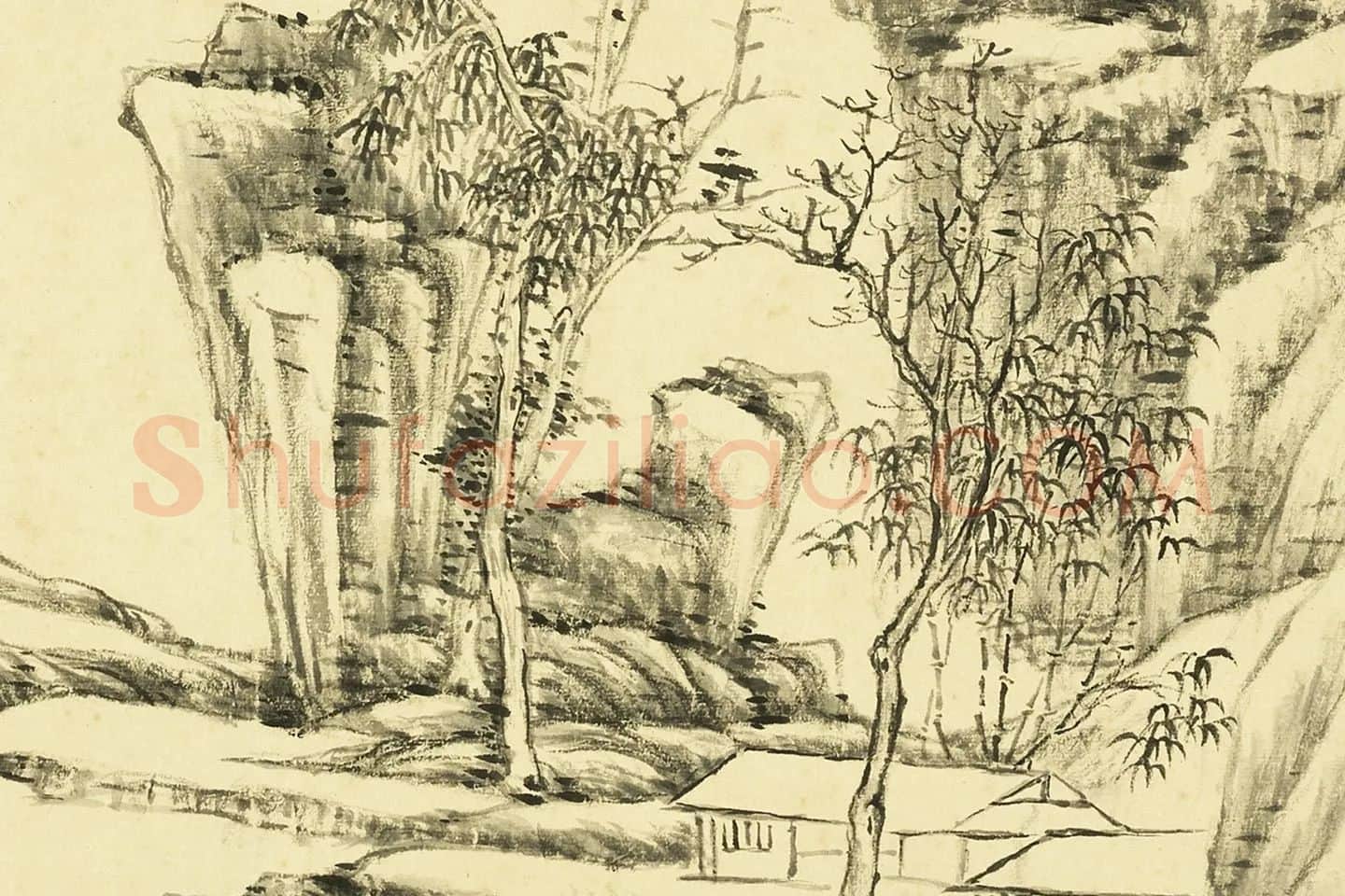 王敬铭仿古山水画册局部 (3)