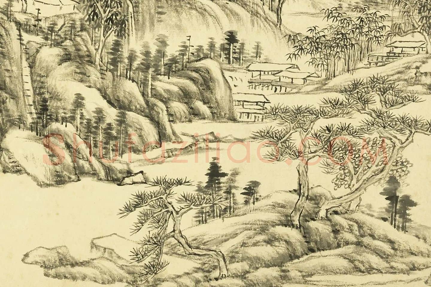 王敬铭仿古山水画册局部 (6)