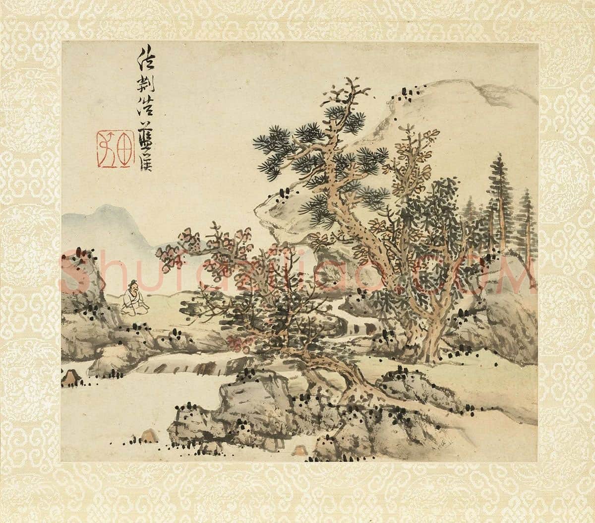 蓝瑛临荆浩山水画法