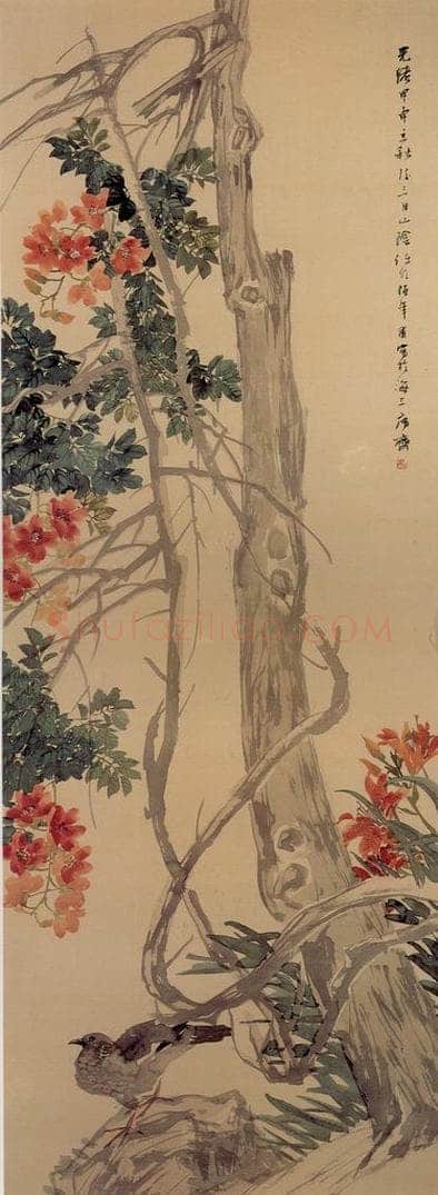 清 任颐 《凌霄图》 书画作品